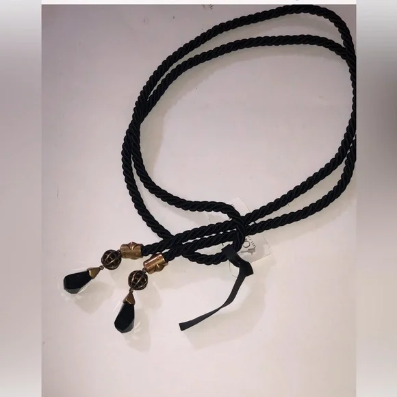 Gucci Black Cord Belt w Spherical Pendants New display picture 3